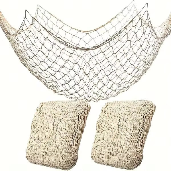 1pc Nautical Theme Fishing Net Party Decor, Includes Starfish, Anchor And Balloon Patterns - Ideal For Pirate, Hawaiian And Nautical Theme Parties, Holiday Room Decor | Nautical Party Decorations | Decorative Fishing Net, Nautical Decor